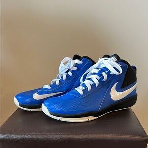 Nike Blue and White Athletic Mid-Top Shoes